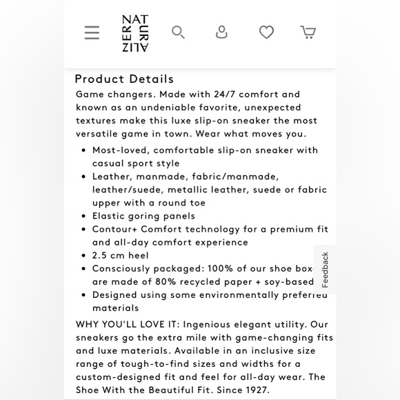 Naturalizer Marianne Gold Champagne Leather Slip On Sneakers Loafers Flats - Picture 6 of 6